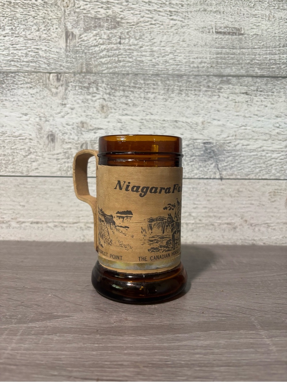 Niagara Falls Amber Glass Souvenir Stein - Unbranded